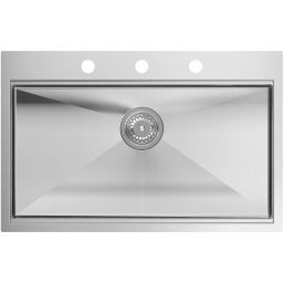 Quadron Burt zlewozmywak stalowy z syfonem 76x49 cm stal MF76050BS