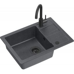 Quadron Go Smart Pure Carbon zlewozmywak 62x44 cm czarny z baterią TQ6244GSBLM