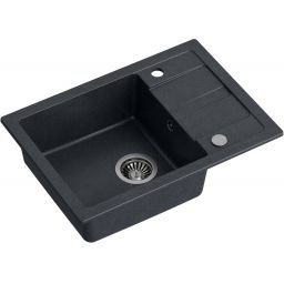 Quadron Ready Smart zlewozmywak 62x44 cm czarny z baterią i dozownikiem TQ6244RSCZ