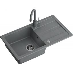 Quadron Go Max zlewozmywak 77x44 cm szary z baterią TQ7744GMSZ