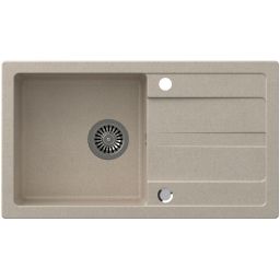 Quadron Ready Max zlewozmywak 77x44 cm beżowy z baterią i dozownikiem TQ7744RMBEZ