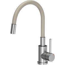 Quadron Ready Max zlewozmywak 77x44 cm beżowy z baterią i dozownikiem TQ7744RMBEZ