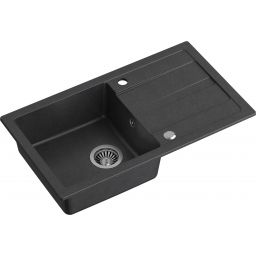 Quadron Ready Max zlewozmywak 77x44 cm czarny z baterią i dozownikiem TQ7744RMCZ