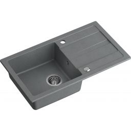 Quadron Ready Max zlewozmywak 77x44 cm szary z baterią i dozownikiem TQ7744RMSZ
