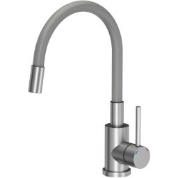 Quadron Ready Max zlewozmywak 77x44 cm szary z baterią i dozownikiem TQ7744RMSZ