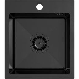 Quadron Luke zlewozmywak stalowy z syfonem 40x45 cm black metal ZH4045PVDBLM