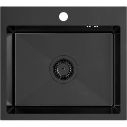 Quadron Luke 100 zlewozmywak stalowy 50x45 cm black metal z baterią kuchenną ZH5045PVDBLM_3323503PVDBLM