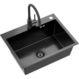 Quadron Luke zlewozmywak z baterią i akcesoriami antracyt / antracyt ZH5845PVDBLM_3323503PVDBLM