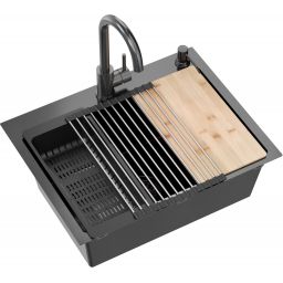 Quadron Luke zlewozmywak z baterią i akcesoriami antracyt/antracyt ZH5845PVDBLM_3623500_PVDBLM