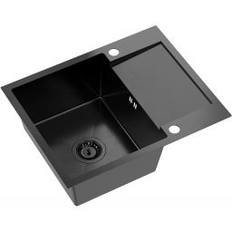 Quadron Luke 116 zlewozmywak stalowy 60x48 cm z baterią kuchenną Maggie black metal ZH6048PVDBLM_3323503PVDBLM