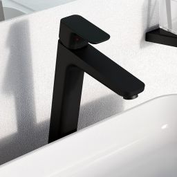 Ravak 10° Free Black bateria umywalkowa stojąca wysoka czarny mat X070151