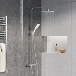 Ravak Termo zestaw prysznicowy ścienny termostatyczny z deszczownicą chrom X070164