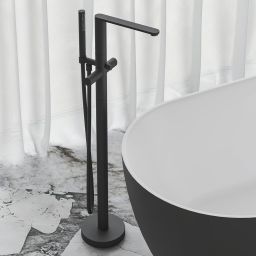 Ravak Chrome II bateria wannowo-prysznicowa wolnostojąca czarna X070468
