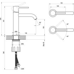 Ravak Espirit bateria umywalkowa stojąca ES 012.00 chrom X070193
