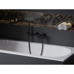 Ravak Eleganta bateria wannowo-prysznicowa ścienna czarny mat X070293