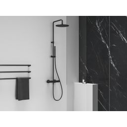Ravak Espirit zestaw prysznicowy ścienny termostatyczny z deszczownicą czarny X070496
