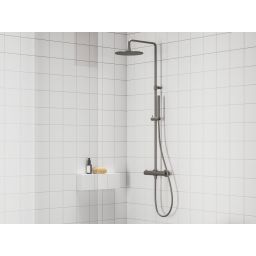 Ravak Espirit zestaw prysznicowy ścienny termostatyczny z deszczownicą grafit szczotkowany X070497