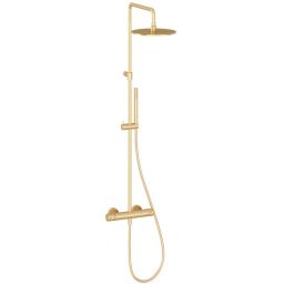 Ravak Espirit zestaw prysznicowy ścienny termostatyczny z deszczownicą złoty szczotkowany X070614