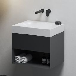 Ravak Lite szafka 60x45x43 cm podumywalkowa wisząca czarna X000001856