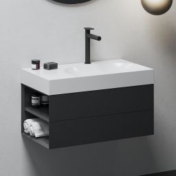 Ravak Lite szafka 80x45x43 cm podumywalkowa wisząca czarna X000001874