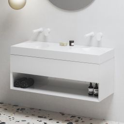 Ravak Lite szafka 120x45x43 cm podumywalkowa wisząca biały połysk X000001867