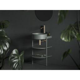 Ravak Yard szafka podumywalkowa 46,8x49,5x76,5 cm stojąca otwarta z półkami CS YARD 400 grey green D800008004