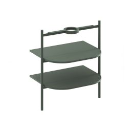 Ravak Yard szafka podumywalkowa 66,8x49,5x76,5 cm stojąca otwarta z półkami CS YARD 600 grey green D800008005