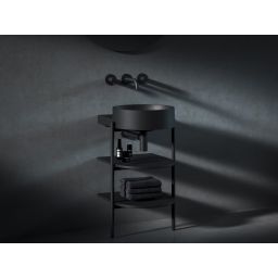 Ravak Yard szafka podumywalkowa 46,8x49,5x76,5 cm stojąca otwarta z półkami CS YARD 400 stojąca czarna D80000D004