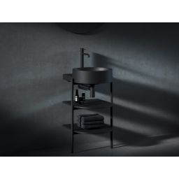 Ravak Yard szafka podumywalkowa 46,8x49,5x76,5 cm stojąca otwarta z półkami CS YARD 400 stojąca czarna D80000D004