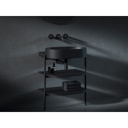 Ravak Yard szafka podumywalkowa 66,8x49,5x76,5 cm stojąca otwarta z półkami CS YARD 600 czarna D80000D005