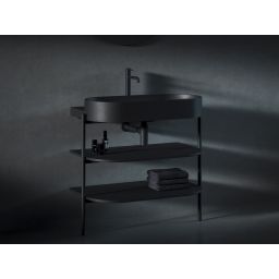 Ravak Yard szafka podumywalkowa 86,8x49,5x76,5 cm stojąca otwarta z półkami CS YARD 800 czarna D80000D006