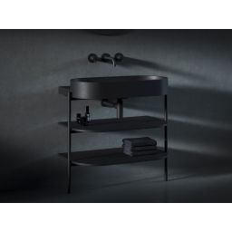 Ravak Yard szafka podumywalkowa 86,8x49,5x76,5 cm stojąca otwarta z półkami CS YARD 800 czarna D80000D006