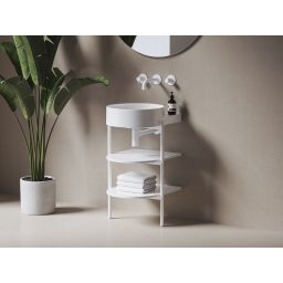 Ravak Yard szafka podumywalkowa 46,8x49,5x76,5 cm stojąca otwarta z półkami CS YARD 400 biały mat D80000E004