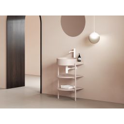 Ravak Yard szafka podumywalkowa 46,8x49,5x76,5 cm stojąca otwarta z półkami CS YARD 400 alabaster pink D80000G004