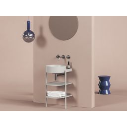 Ravak Yard szafka podumywalkowa 46,8x49,5x76,5 cm stojąca otwarta z półkami CS YARD 400 smoke grey D80000O004