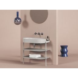 Ravak Yard szafka podumywalkowa 86,8x49,5x76,5 cm stojąca otwarta z półkami CS YARD 800 smoke grey D80000O006