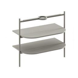 Ravak Yard szafka podumywalkowa 86,8x49,5x76,5 cm stojąca otwarta z półkami CS YARD 800 smoke grey D80000O006