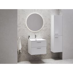 Ravak Chrome szafka 39x29x150 cm boczna wisząca SB 390 wysoki słupek prawy biały/biały, uchwyt chrom X000000543