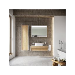 Ravak Step szafka 100x15x74 cm z lustrem biała X000001421