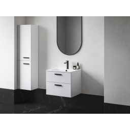 Ravak Chrome szafka SB 390 wysoka słupek lewy biały/biały uchwyt czarny X000001748