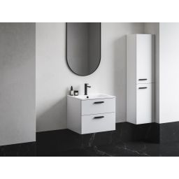 Ravak Chrome szafka SB 390 wysoka słupek prawy biały/biały uchwyt czarny X000001749