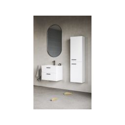 Ravak Chrome szafka SB 390 wysoka słupek prawy biały/biały uchwyt czarny X000001749