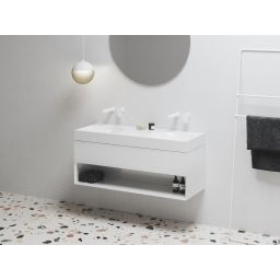 Ravak Lite szafka 120x45x43 cm podumywalkowa wisząca biały połysk X000001867