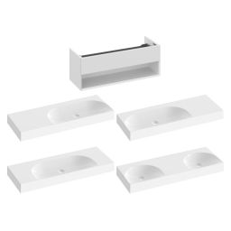 Ravak Lite szafka 120x45x43 cm podumywalkowa wisząca biały połysk X000001867