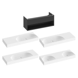 Ravak Lite szafka 120x45x43 cm podumywalkowa wisząca czarna X000001868