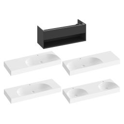 Ravak Lite szafka 120x45x43 cm podumywalkowa wisząca czarna X000001868