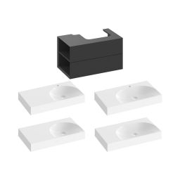 Ravak Lite szafka 80x45x43 cm podumywalkowa wisząca czarna X000001874