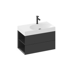 Ravak Lite szafka 80x45x43 cm podumywalkowa wisząca czarna X000001874