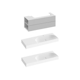 Ravak Lite szafka 120x45x43 cm podumywalkowa wisząca smoke grey X000001883