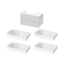 Ravak Lite szafka 80x45x43 cm podumywalkowa prawa wisząca biała X000001885